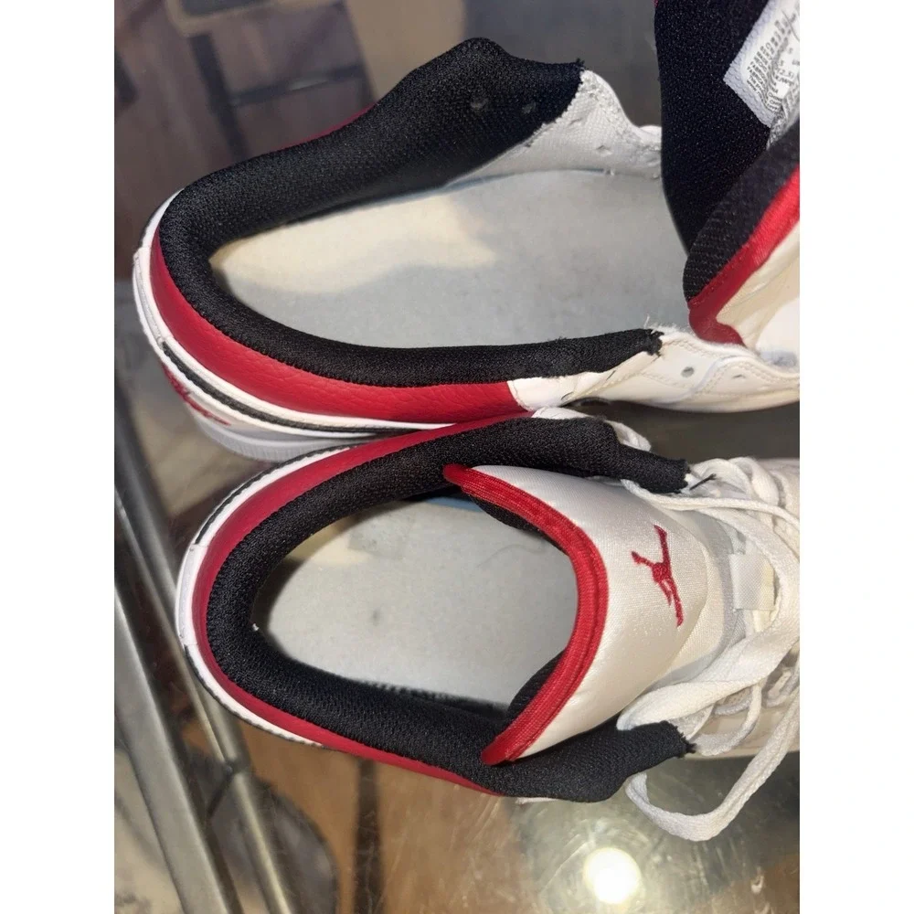 Nike Air Jordan 1 Low Basketball Sneakers White/Red/Black Size 9